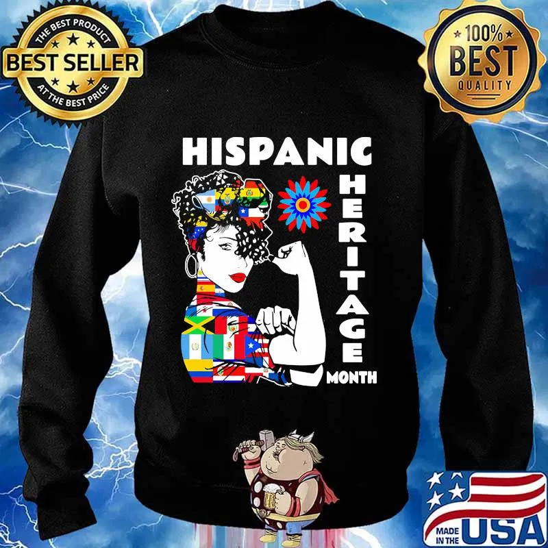Hispanic heritage month woman flags s Sweater