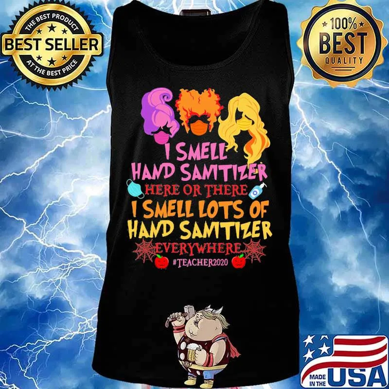 Hocus pocus mask i smell hand sanitizer lots and lots of hand sanitizer teacher life 2020 s Tank top