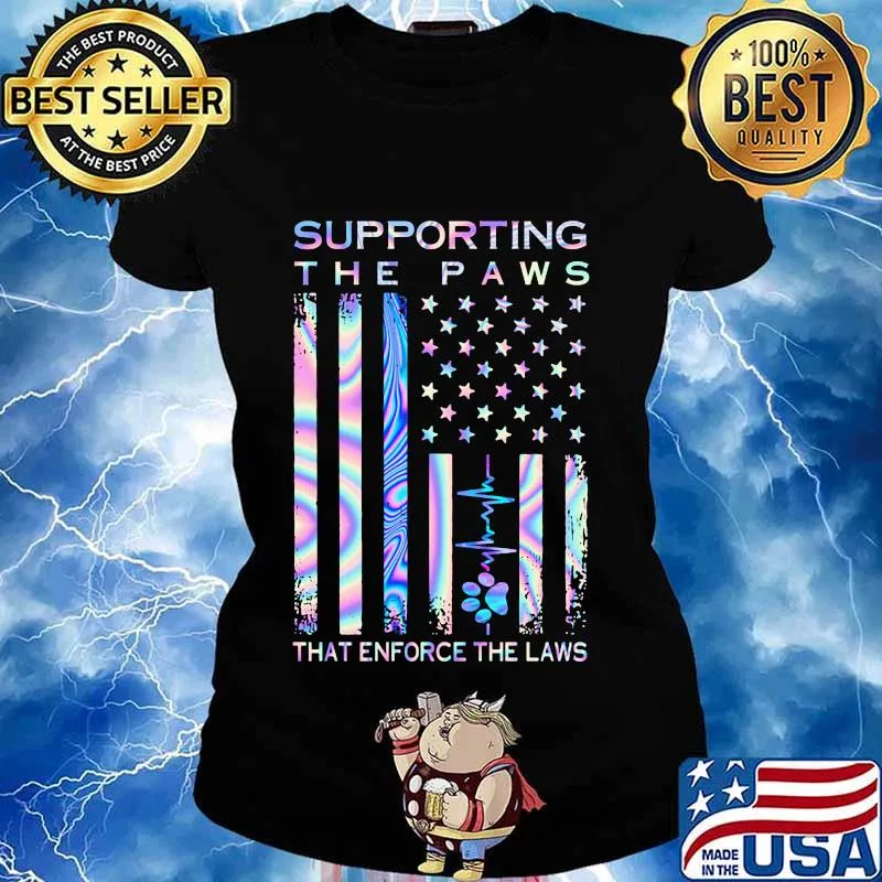Hologram Supporting the paws Shirt Ladies tee