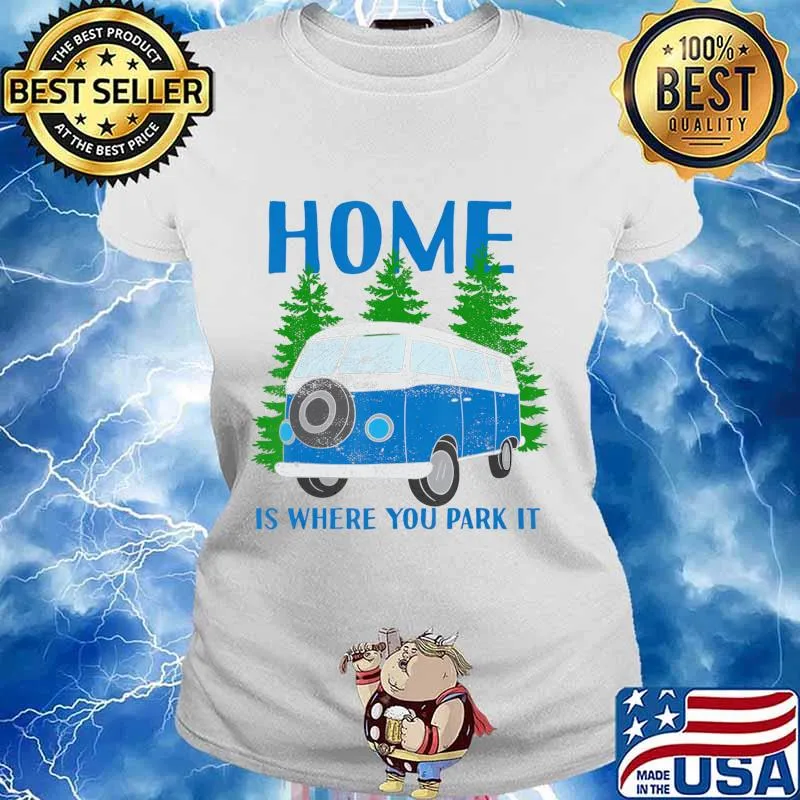 Home Is Where You Park It Vintage Combie T-Shirt Ladies tee