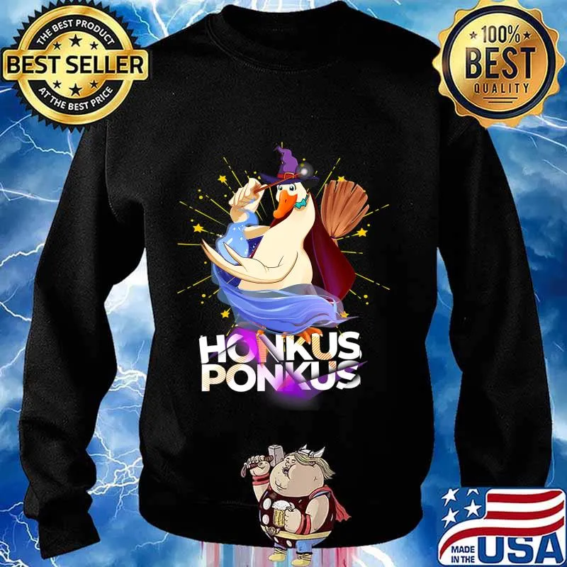Honkus Ponkus Funny Halloween Witch Cute Duck Costume T-Shirt Sweater