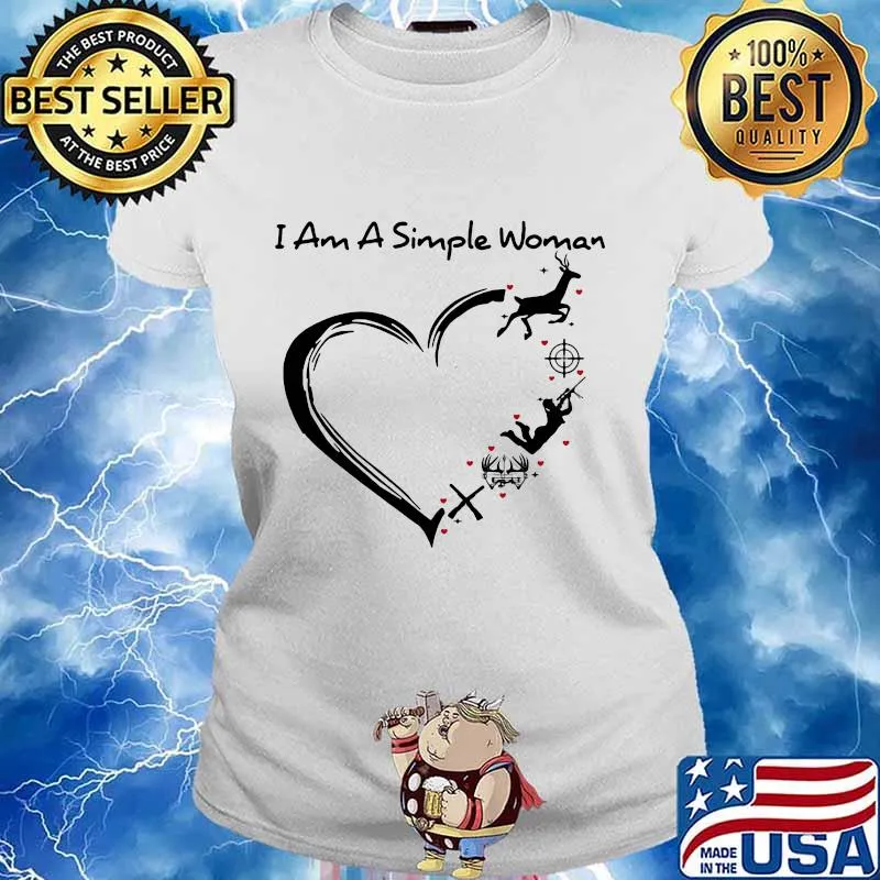 I am a simple woman heart reindeer christmas s Ladies tee