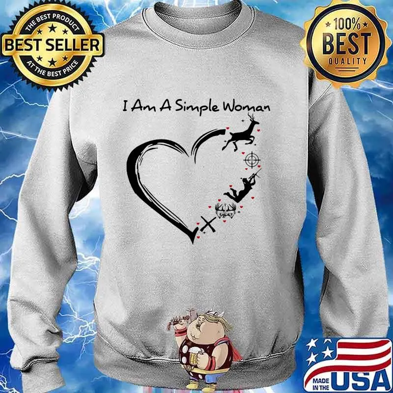 I am a simple woman heart reindeer christmas s Sweater
