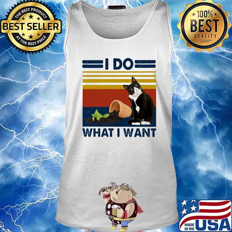 I DO WHAT I WANT CAT VINTAGE RETRO SHIRT Tank top