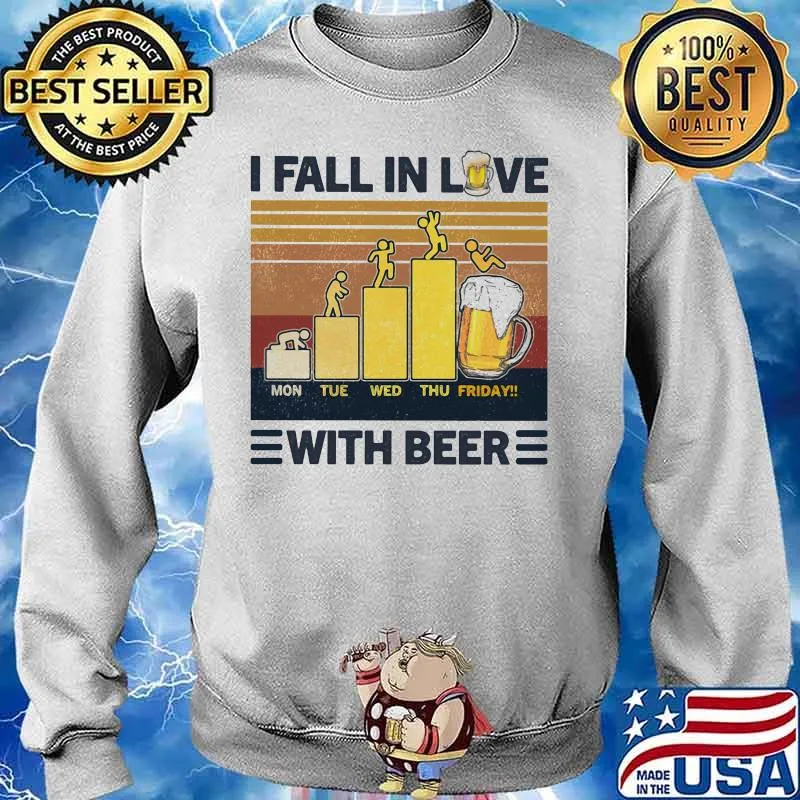 I fall in love with beer vintage retro s Sweater
