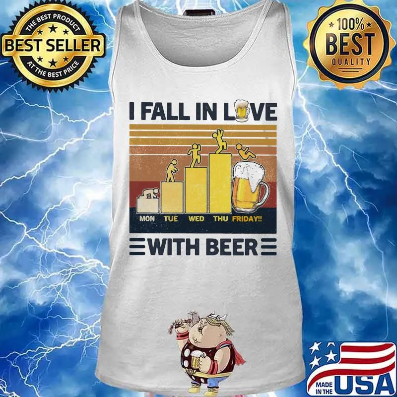 I fall in love with beer vintage retro s Tank top