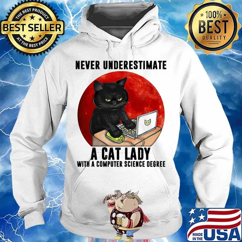 I is developer i make computer beep boop beep boop black cat moon blood halloween s Hoodie