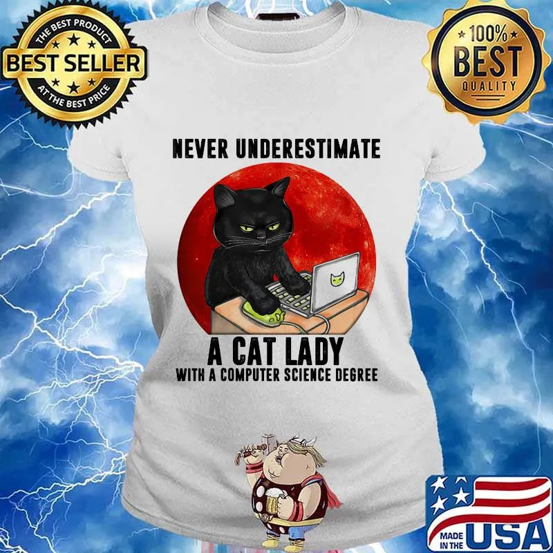 I is developer i make computer beep boop beep boop black cat moon blood halloween s Ladies tee