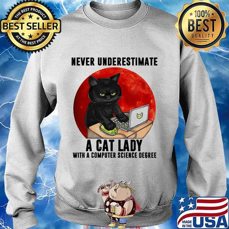 I is developer i make computer beep boop beep boop black cat moon blood halloween s Sweater