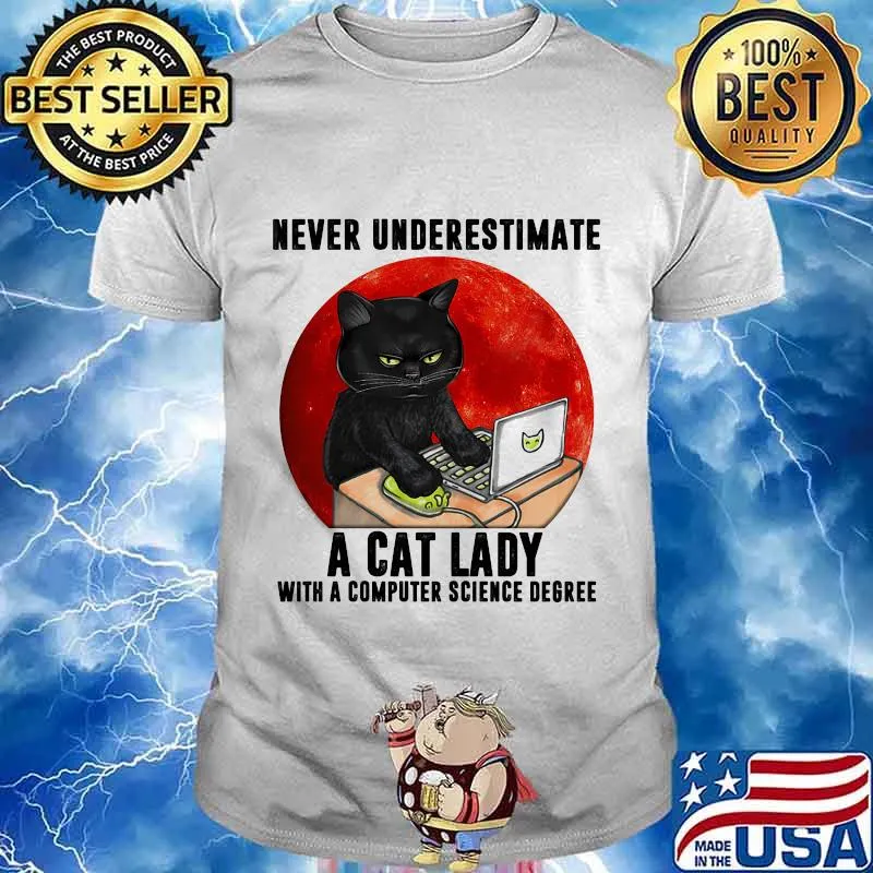I is developer i make computer beep boop beep boop black cat moon blood halloween shirt