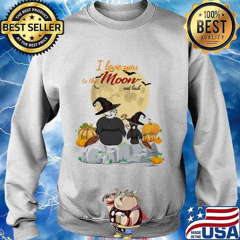 I love you to be the moon and black witches halloween s Sweater