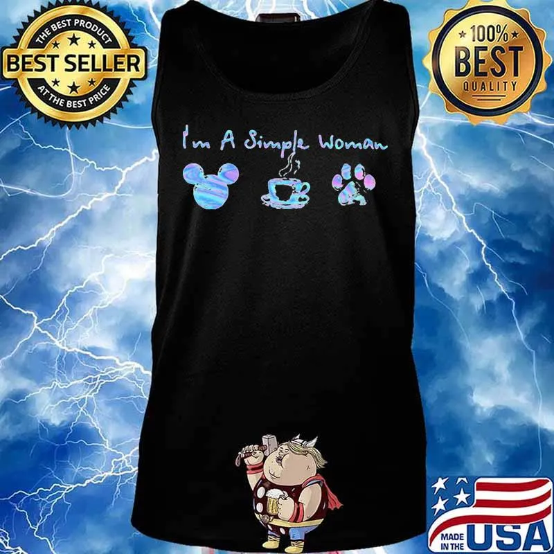 I'm a simple woman like mickey mouse coffee paw dog s Tank top