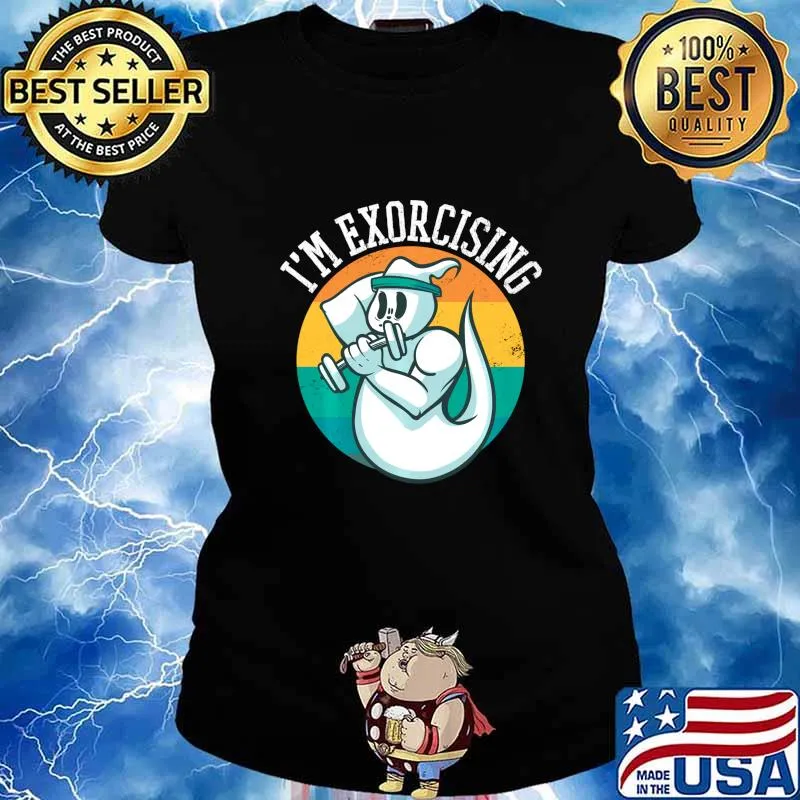 I'm Exorcising Halloween Workout Gym Exercise Lifting Ghost Shirt Ladies tee