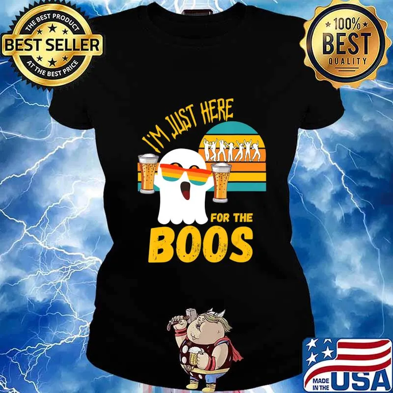 I'm Just Here For The Boos Halloween Ghost T-Shirt Ladies tee