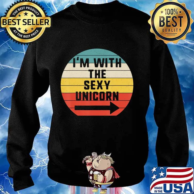 I'm With sexy unicorn Halloween Matching Couple Costume Vint T-Shirt Sweater