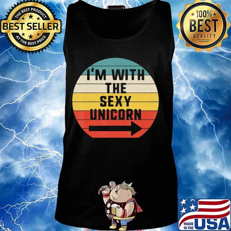 I'm With sexy unicorn Halloween Matching Couple Costume Vint T-Shirt Tank top