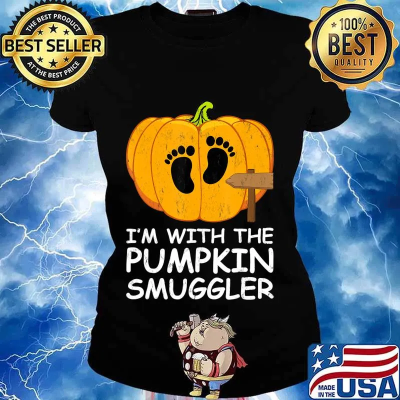 I'm With The Pumpkin Smuggler Costume Halloween T-Shirt Ladies tee