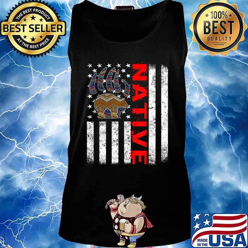 Indigenous Peoples Day Indian Native American Flag Bear Claw T-Shirt Tank top