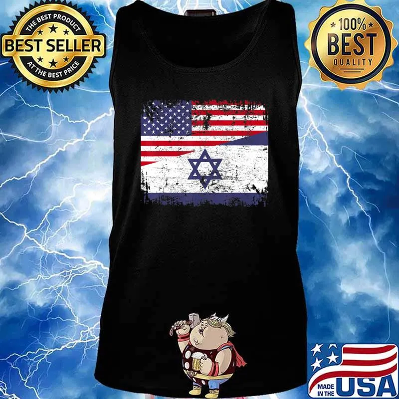 ISRAELI ROOTS Half American Flag USA ISRAEL FLAG T-Shirt Tank top
