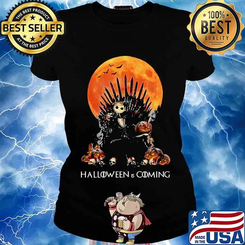 Jack skellington halloween is coming moon s Ladies tee