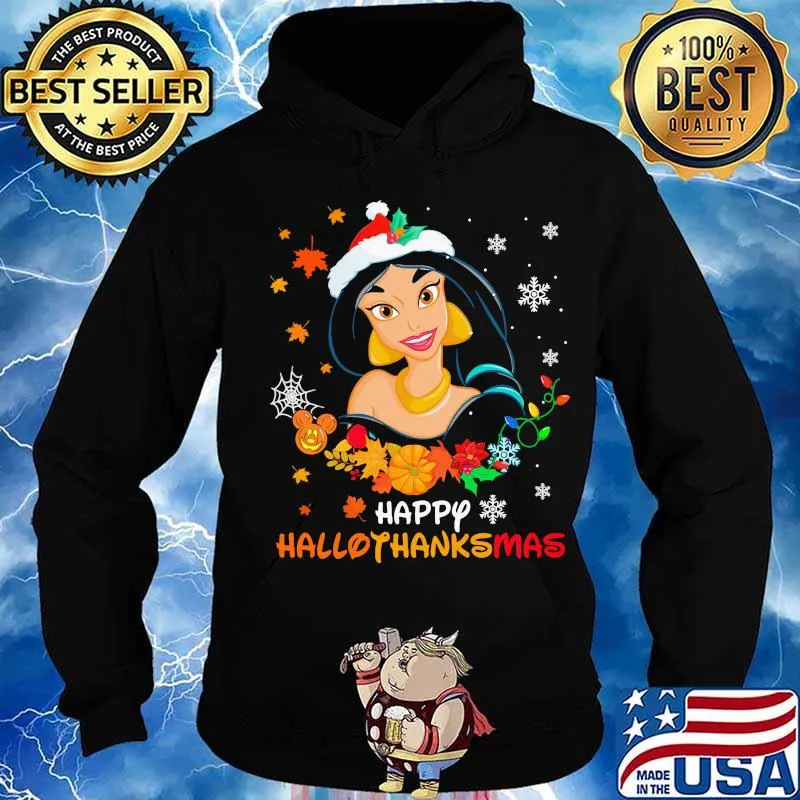 Jasmine happy hallothanksmas halloween thanksgiving christmas s Hoodie