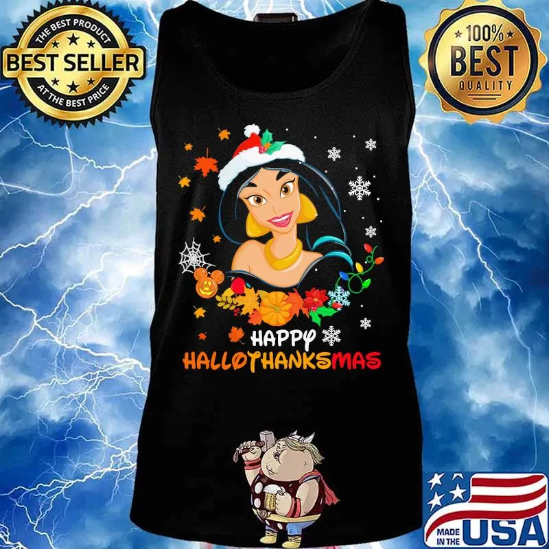 Jasmine happy hallothanksmas halloween thanksgiving christmas s Tank top