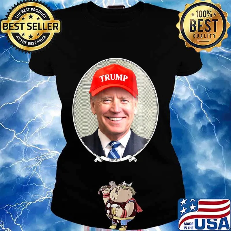 Joe Biden Wearing Hat Trump Premium T-Shirt Ladies tee
