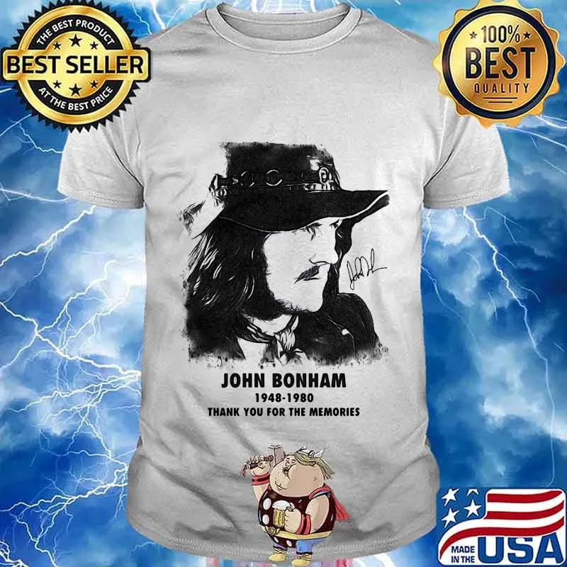 John bonham 1948 1980 thank for the memories signature shirt