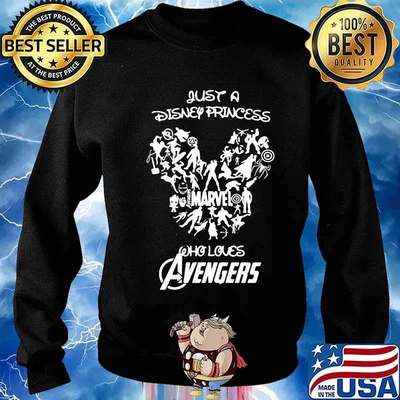 Just a disney princess marvel who loves avengers mickey mouse s Sweater