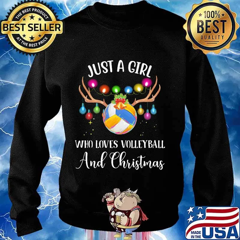 Just a girl who loves volleyball and christmas lights s Sweater