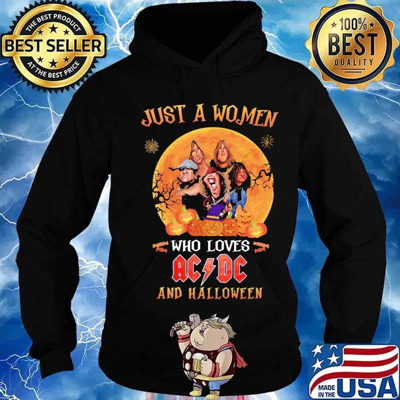 Just a woman who loves acdc and halloween pumpkins s Hoodie