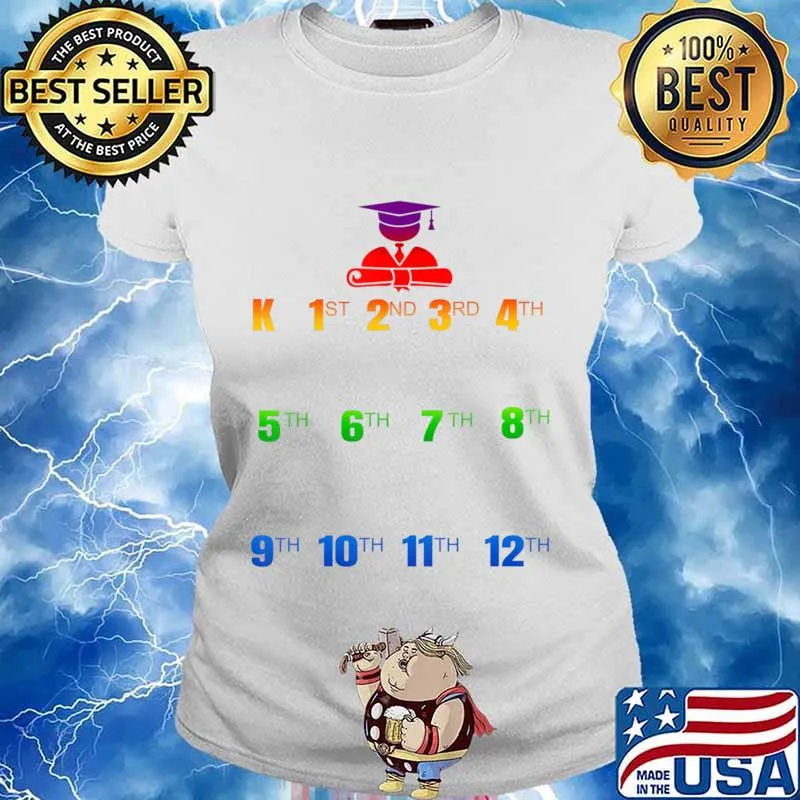 K-12 Handprints Grow With Me School Year Chart T-Shirt Ladies tee