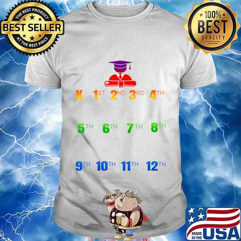 K-12 Handprints Grow With Me School Year Chart T-Shirt