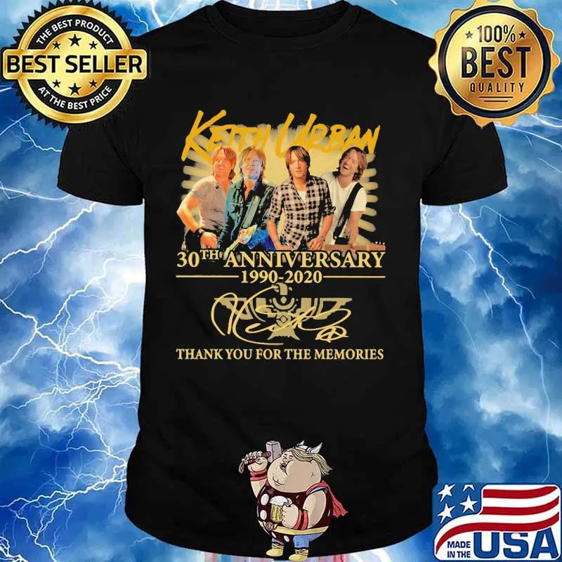 Keith urban 30th anniversary 1990 2020 thank for the memories signatures shirt