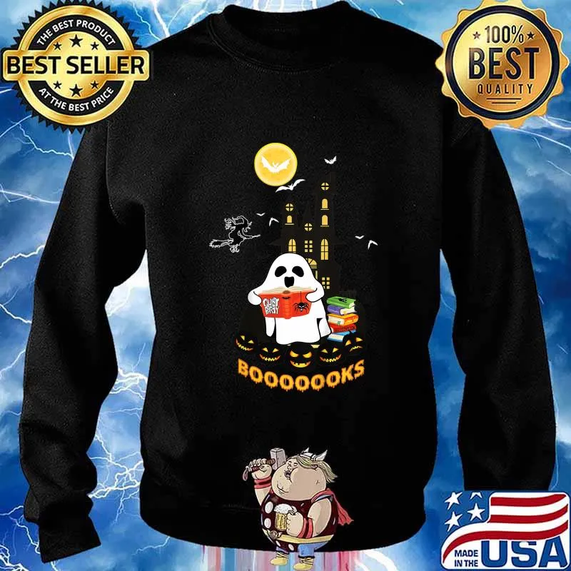 Kids Funny Halloween Ghost Reads Booooooks boo read books Gift T-Shirt Sweater