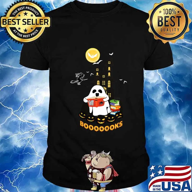 Kids Funny Halloween Ghost Reads Booooooks boo read books Gift T-Shirt