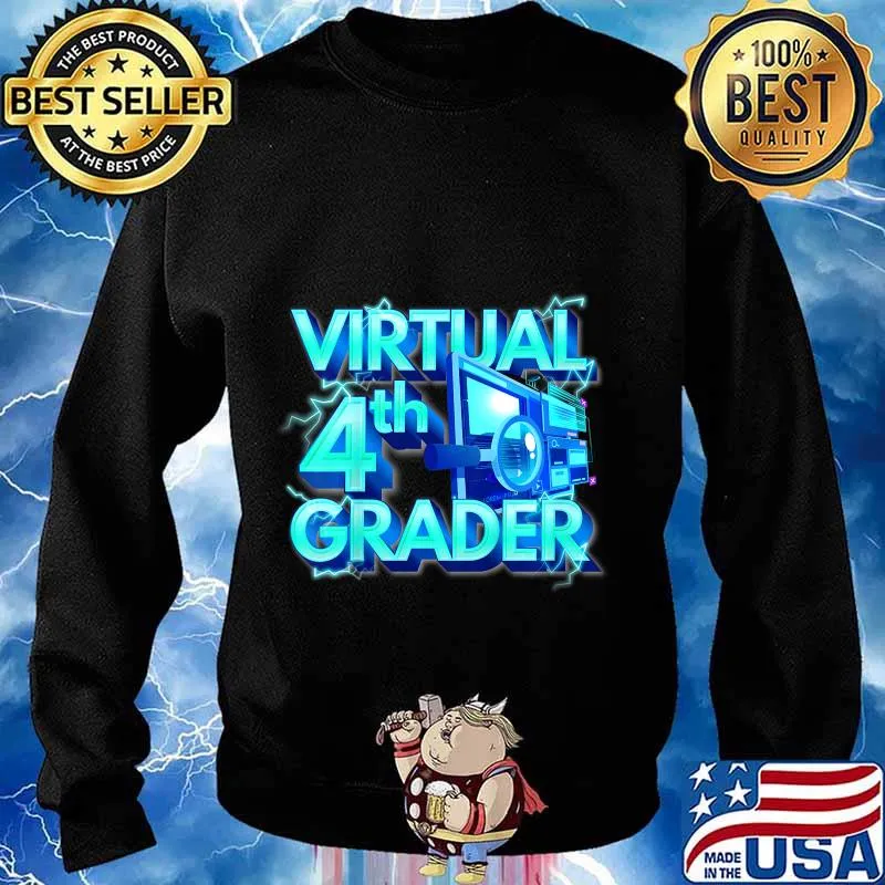 Kids Homeschool 4th grade shirt Virtual 4th Grader Back to School T-Shirt Sweater