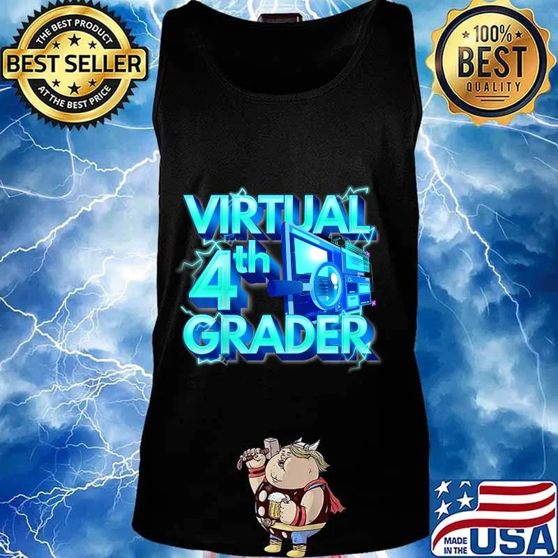 Kids Homeschool 4th grade shirt Virtual 4th Grader Back to School T-Shirt Tank top