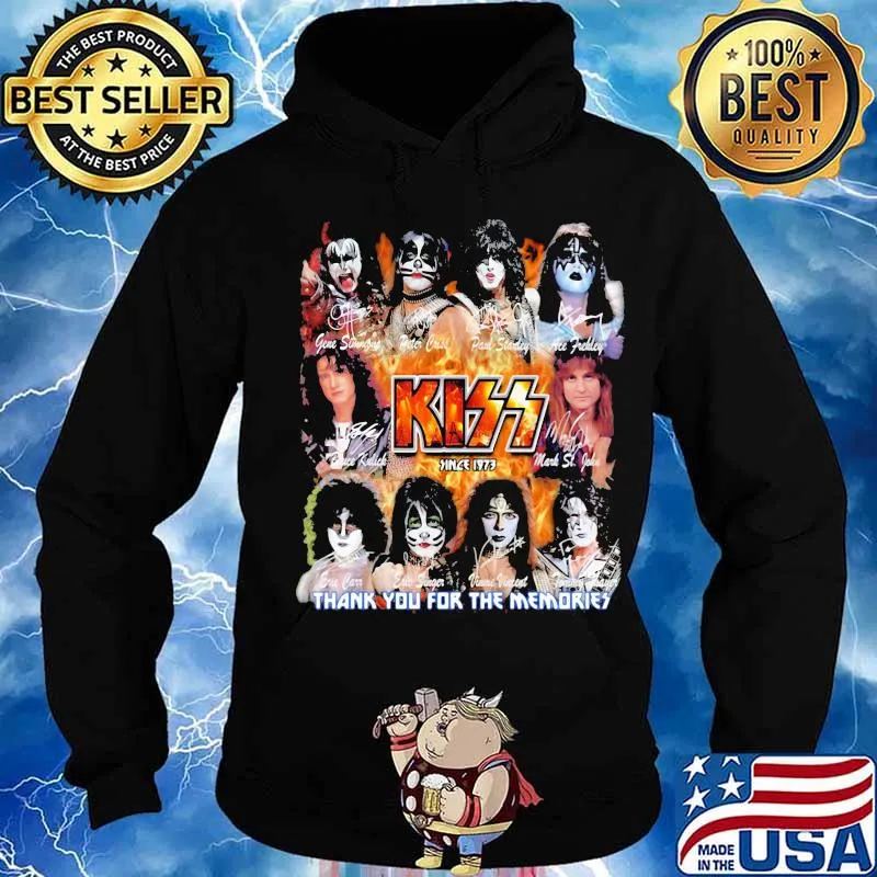Kiss since 1973 thank for the memories signatures s Hoodie
