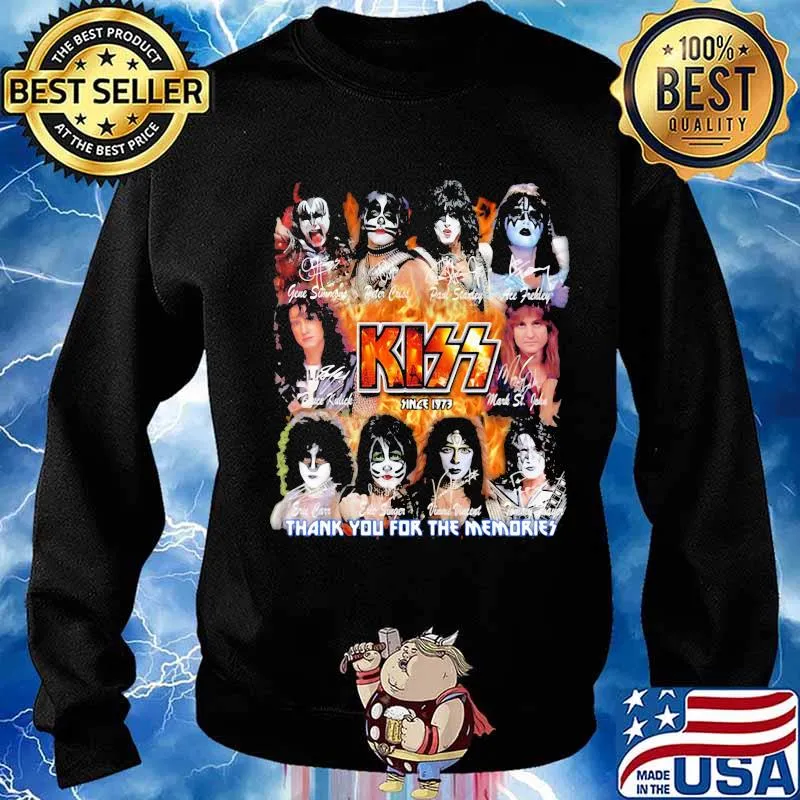 Kiss since 1973 thank for the memories signatures s Sweater