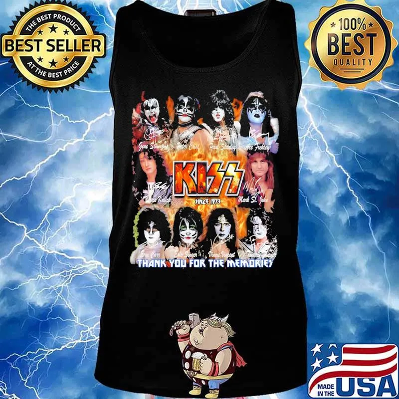 Kiss since 1973 thank for the memories signatures s Tank top