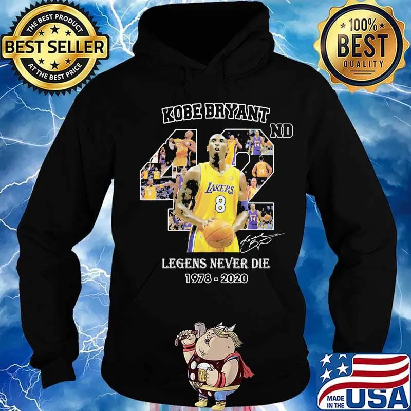 Kobe bryant 42nd legends never die 1978 2020 basketball signature s Hoodie