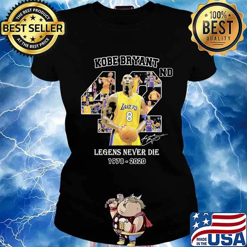 Kobe bryant 42nd legends never die 1978 2020 basketball signature s Ladies tee