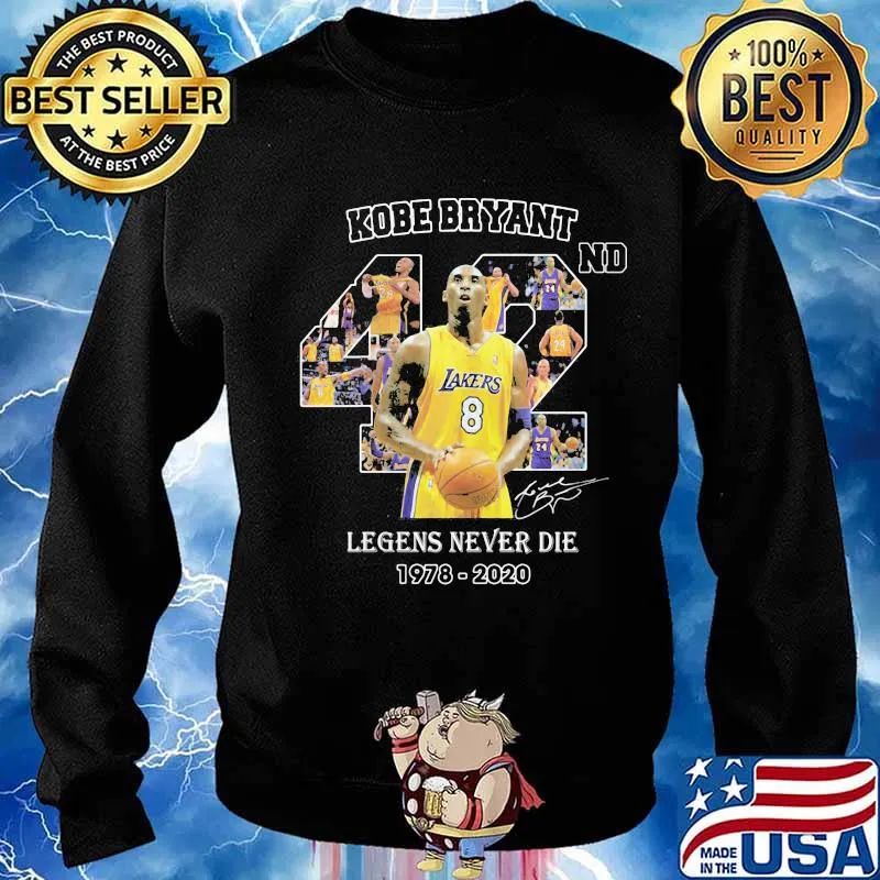 Kobe bryant 42nd legends never die 1978 2020 basketball signature s Sweater