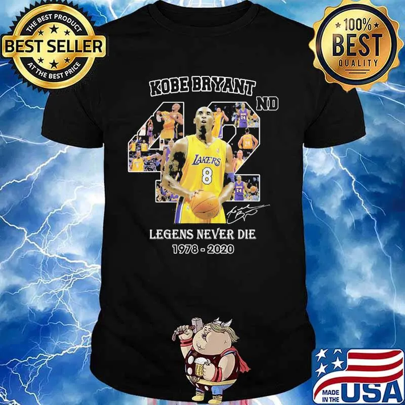 Kobe bryant 42nd legends never die 1978 2020 basketball signature shirt