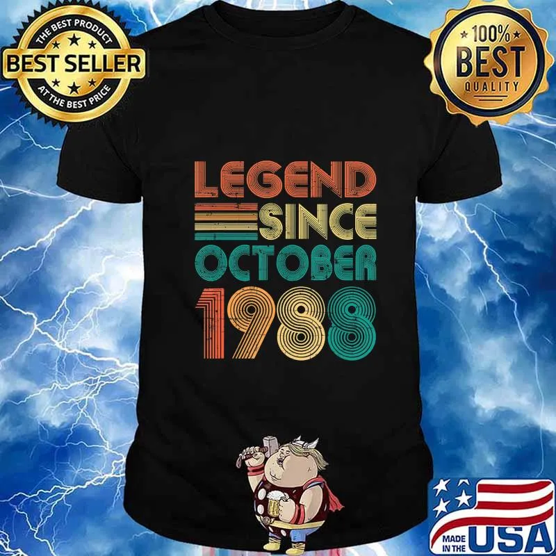 Legend Since October 1988 Gift 32nd Birthday 32 Years Old T-Shirt
