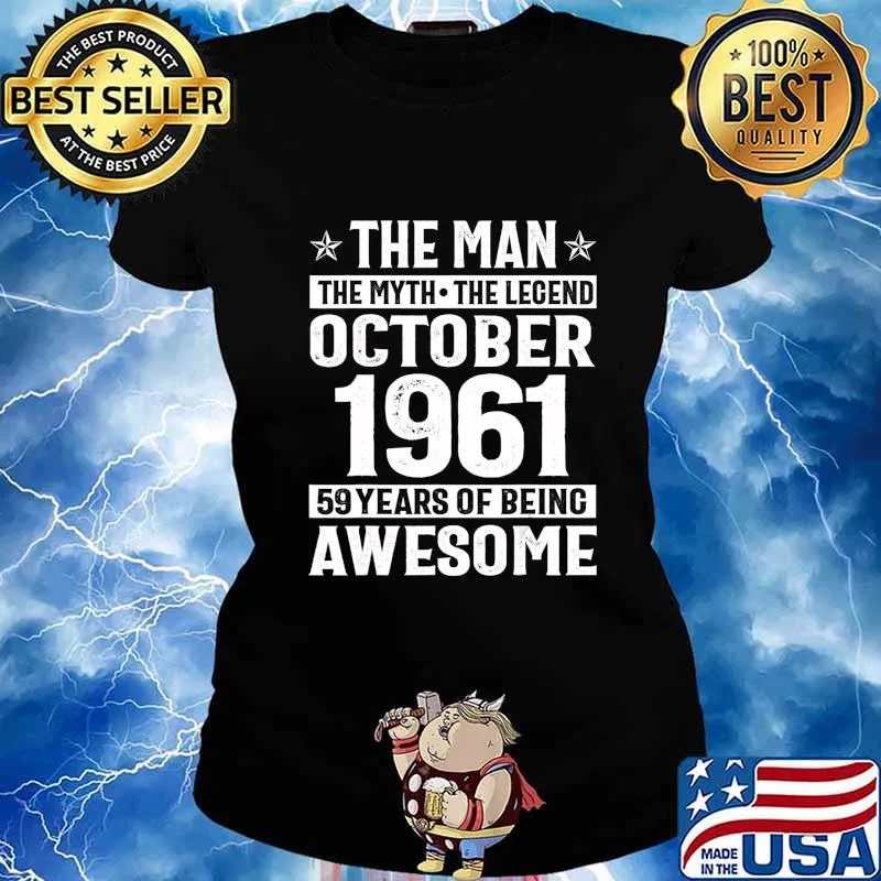 Legends Were Born In October 1961 59th Birthday Gift T-Shirt Ladies tee