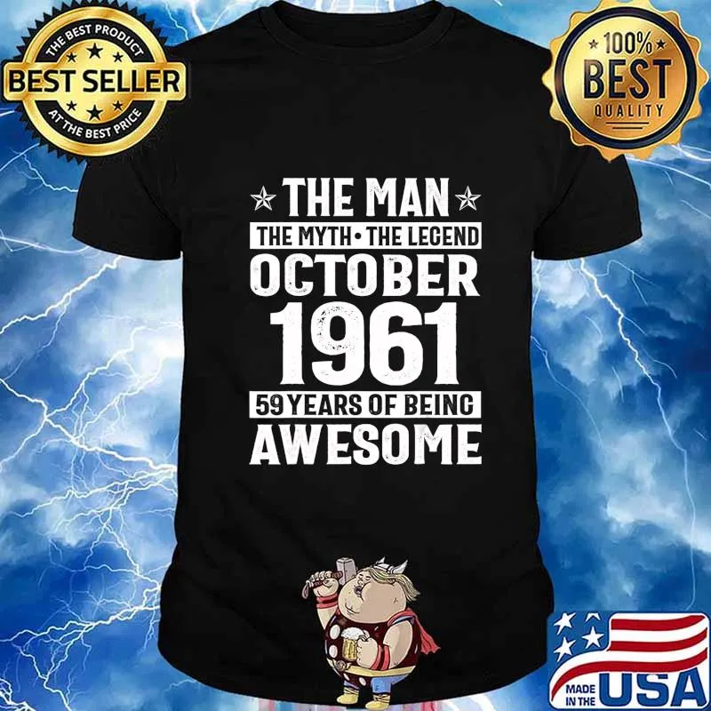 Legends Were Born In October 1961 59th Birthday Gift T-Shirt