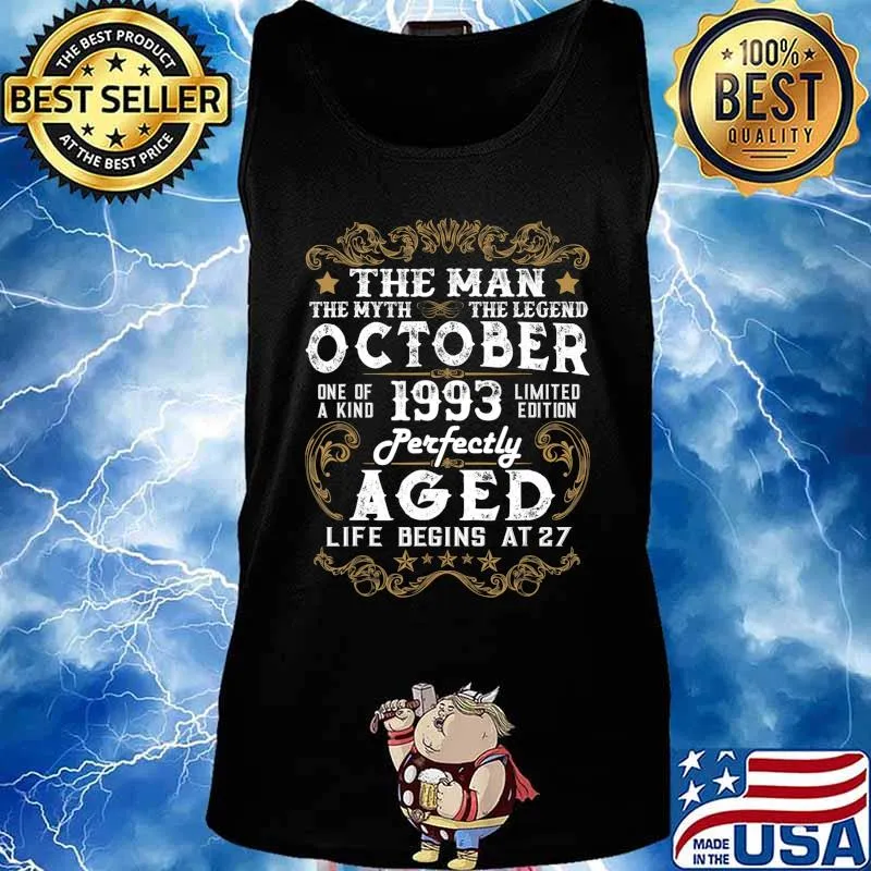 Legends Were Born In October 1993 27th Birthday Gift T-Shirt Tank top