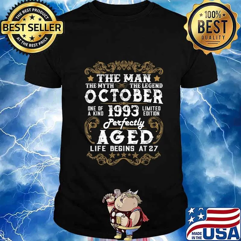 Legends Were Born In October 1993 27th Birthday Gift T-Shirt